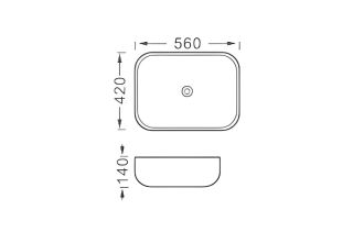 Раковина накладная Aquatek AQ5526-MW 56 см белый матовый